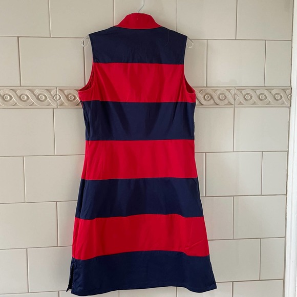 SAIL TO SABLE Navy/Red Striped Cotton Sleeveless Tunic Dress Size XS - Picture 2 of 4